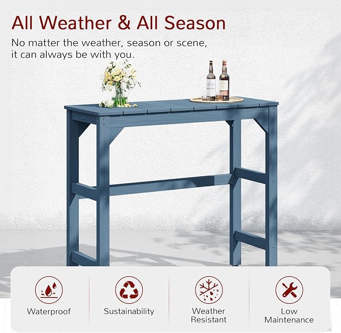 Stoog All-Weather Outdoor Bar Table, Patio Counter Height Bar Tables - Image 3