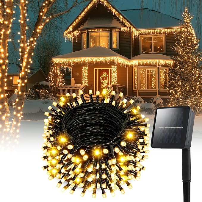 Dailyart Solar String Lights Outdoor 82FT 200 LED Warm White, Solar Fairy by Dailyart