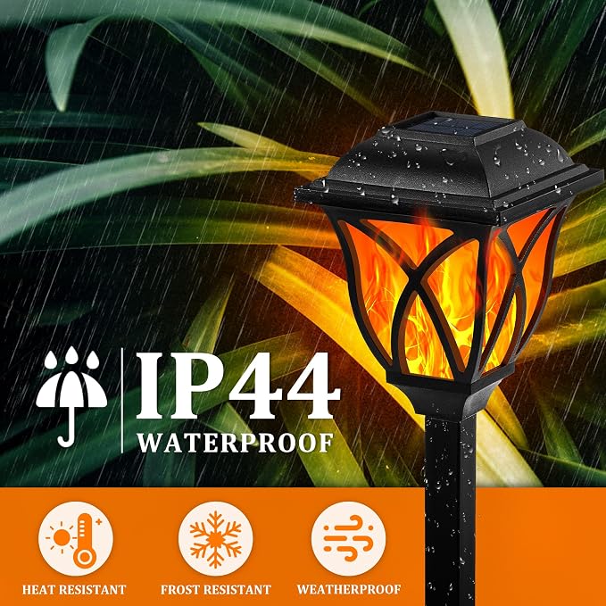 GIGALUMI Solar Lights Outdoor Waterproof, 6 Pack Flickering Flame LED Lights - Image 8
