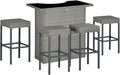 Outsunny 5 Piece Wicker Outdoor Bar Set, High Top Outdoor Table and Chairs by Outsunny