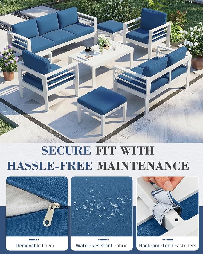 AECOJOY Aluminum Patio Furniture Set, 9 Seats Modern Outdoor Furniture - Image 4