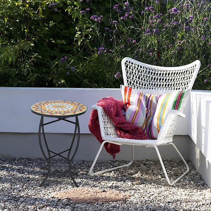 VCUTEKA Mosaic Outdoor Side Table - Image 7