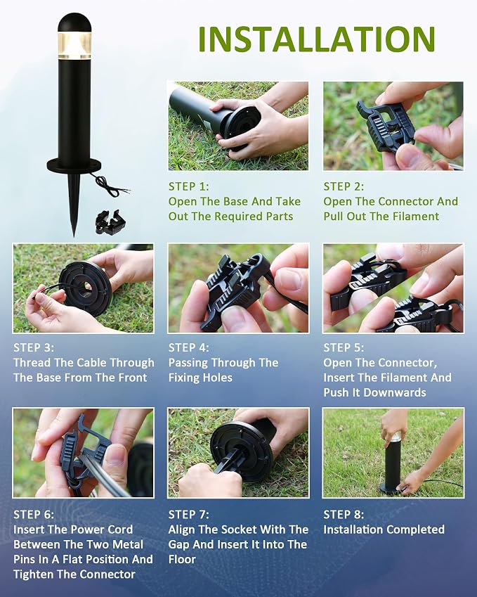 6 Pack Low Voltage Landscape Pathway Lights, 12V LED Bollard Light IP67 - Image 6