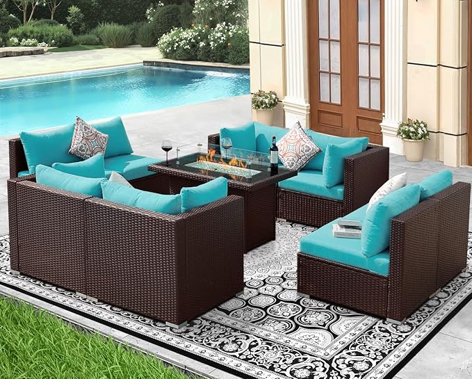 NICESOUL 9 Piece Large Outdoor Patio Furniture Set - Image 3