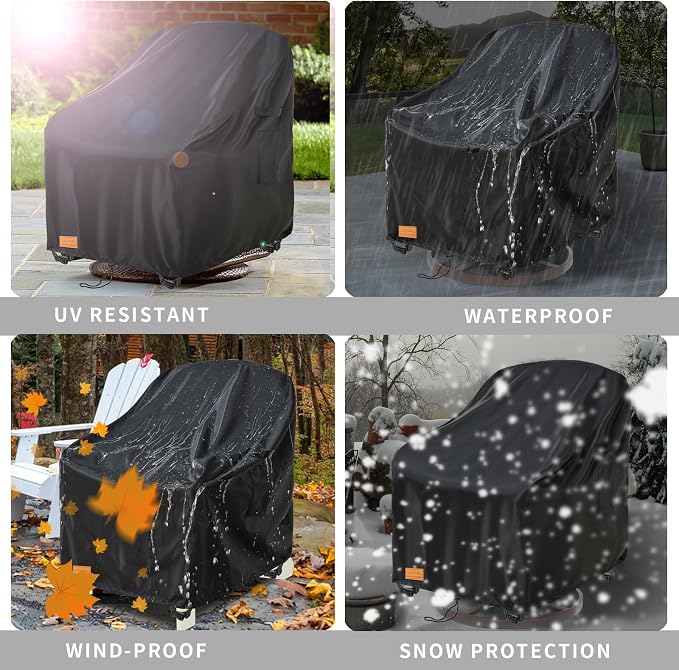 Outdoor Swivel Chair Covers Waterproof 2 Pack, Outdoor Chair Covers Patio - Image 9