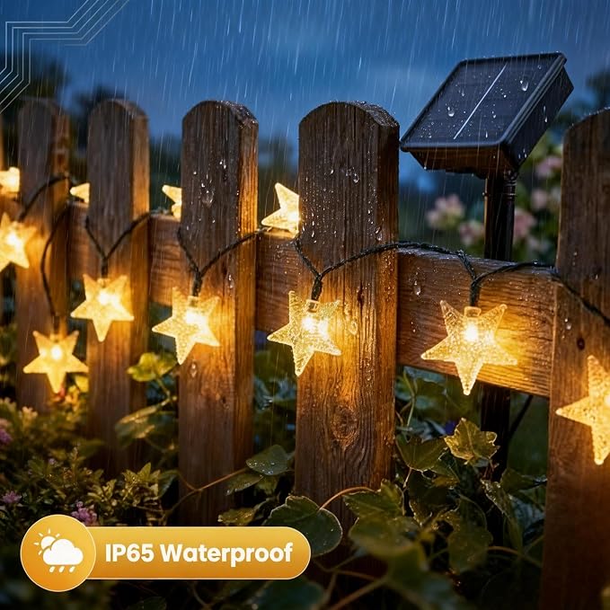 Twinkle Solar Star String Lights Outdoor Waterproof Fairy Lights 39FT 100 LED - Image 3