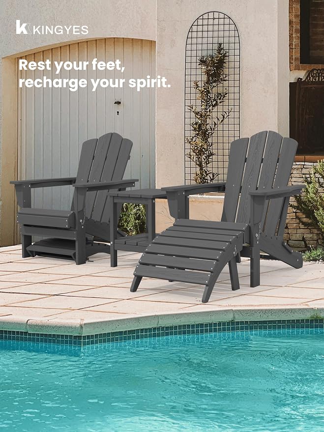 KINGYES Folding Adirondack Ottoman - Image 4