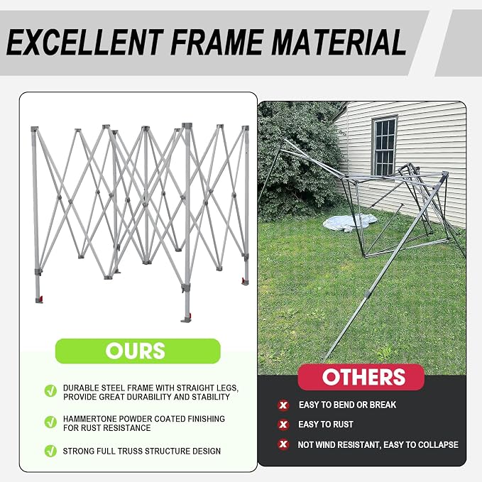 Eurmax USA Standard 10x10ft Patio Pop Up Canopy Tent - Image 3