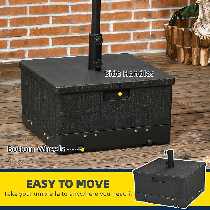 Outsunny 3-in-1 Outdoor Umbrella Base, Coffee End Table, Planter Box - Image 7