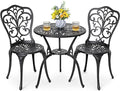 NUU GARDEN 3 Piece Bistro Set Outdoor, All Weather Cast Aluminum Patio Bistro by NUUGARDENCORPORATION