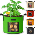 10 Gallon Potato Grow Bags: Set of 5 Colorful Gardening Supplies Fabric Pots by NESSTU