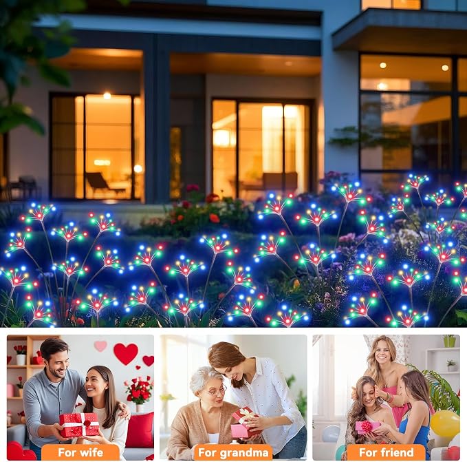 Solar Garden Lights 2 Pack Waterproof Solar Swaying Starburst Light Outdoor - Image 7