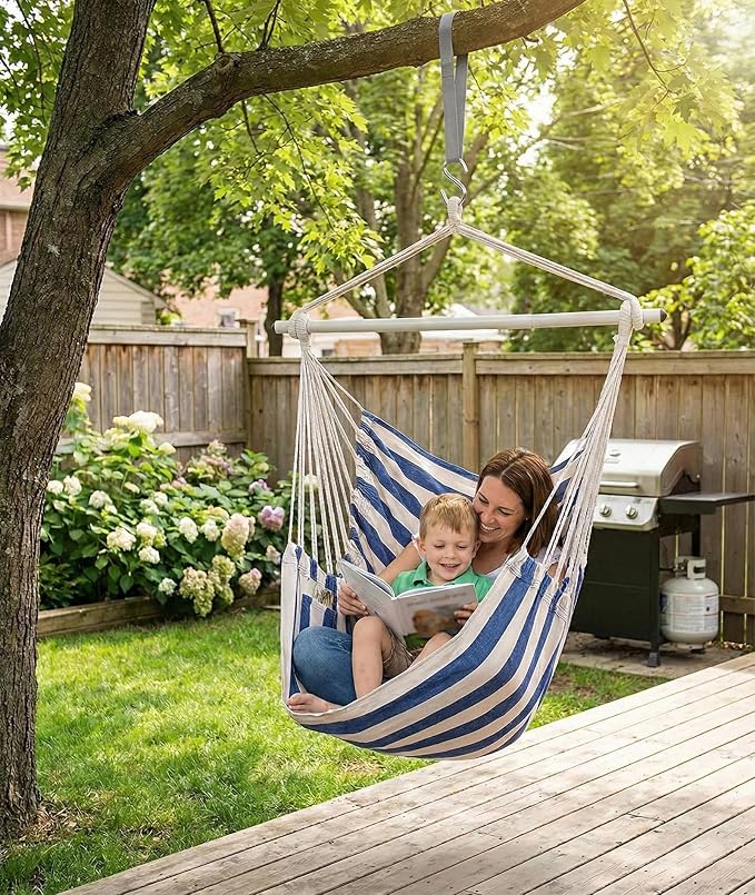 ADVOKAIR Hammock Chair Swing, Heavy-Duty Hanging Rope Swing Seat Supports 500 - Image 2