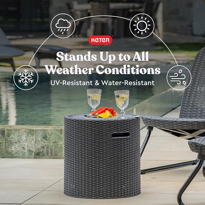 Keter Cool Side Table Cooler 3 in 1 Outdoor Patio Table and Ice Chest Storage - Image 3