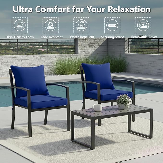 24x24 Inch Outdoor Chair Cushions Set of 2, Patio Furniture Cushions - Image 2