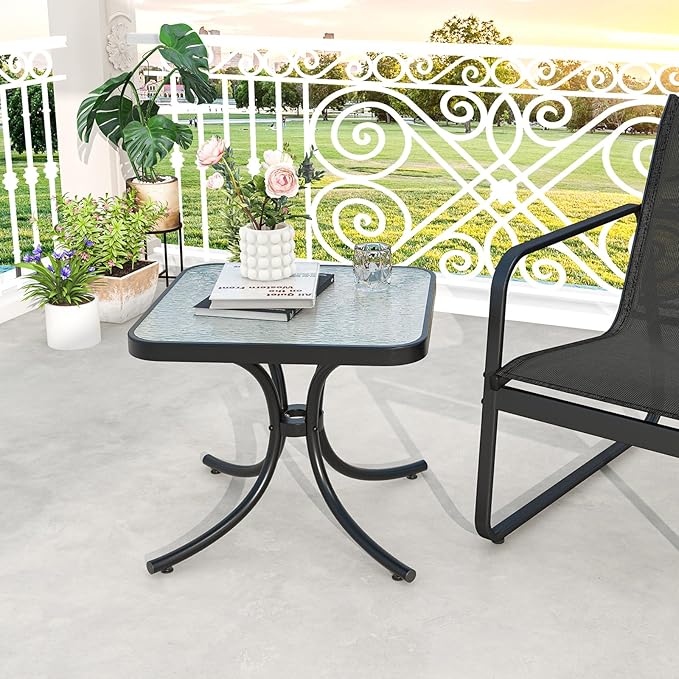 Tangkula Outdoor Side Table, 20 Inches Square End Table - Image 2