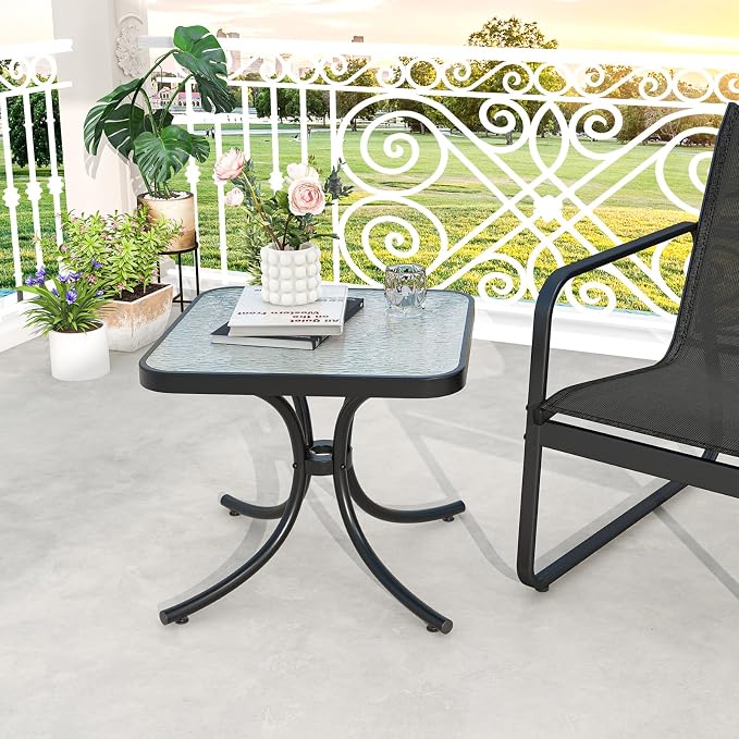 Tangkula Outdoor Side Table, 20 Inches Square End Table - Image 2