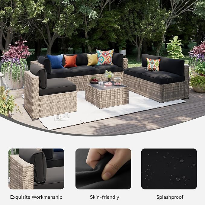 Aoxun 14pcs Patio Cushion Covers Replacement, Waterproof Outdoor Furniture - Image 3