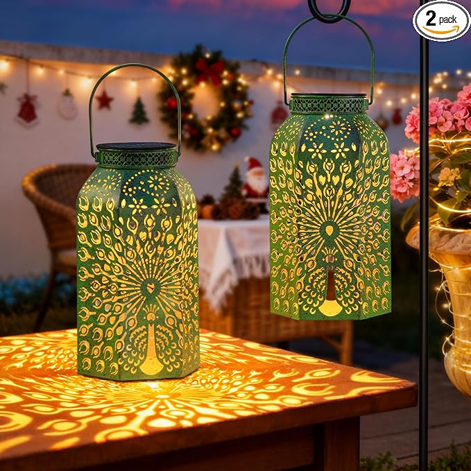 Homeimpro Solar Outdoor Lanterns Waterproof Peacock Gardening Gifts by Homeimpro