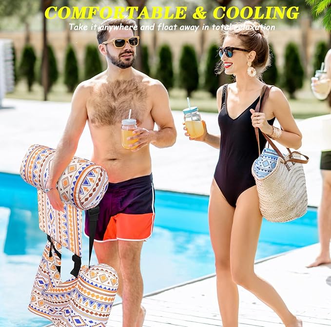2 Pack Inflatable Pool Float for Adult Adjustable Hammock Float Chair Fabric - Image 7