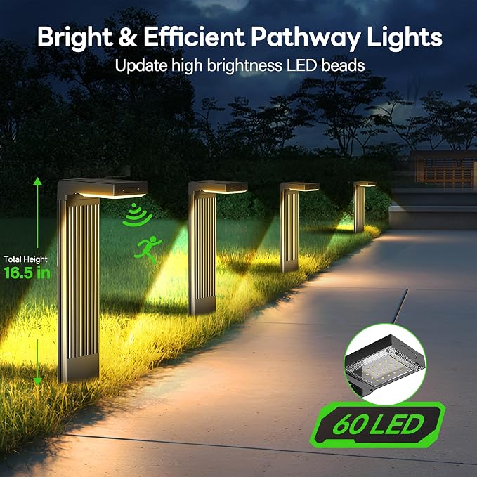 Solar Pathway Lights Outdoor 6Pack, 2 Color in 1 Motion Sensor Walkway Lights - Image 8