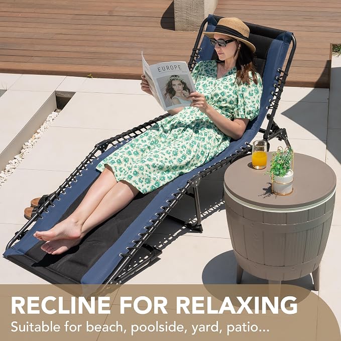 Devoko 4-Fold Padded Portable Folding Outdoor Chaise Lounge Heavy Duty - Image 8