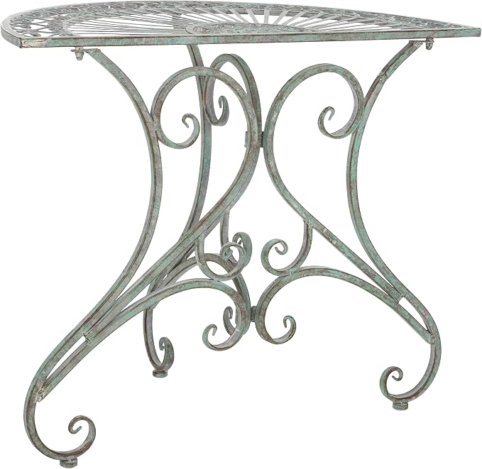 SAFAVIEH Outdoor Collection Annalist Victorian Scroll Antique Dark Green - Image 8
