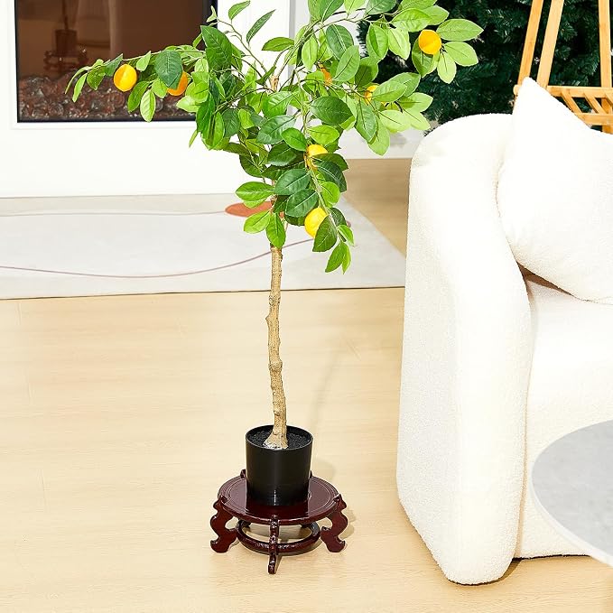 Geetery 2 Pcs 4 to 12 in Wooden Plant Stands Indoor Chinese Oriental Plant Stand - Image 5