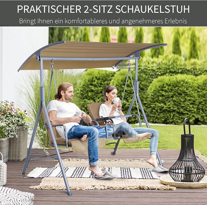 Outsunny 2 Person Porch Swing - Image 6