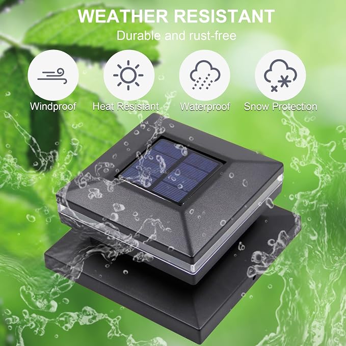 Dynaming 8 Pack Solar Post Cap Lights, Outdoor Decorative Post Solar Lights - Image 7