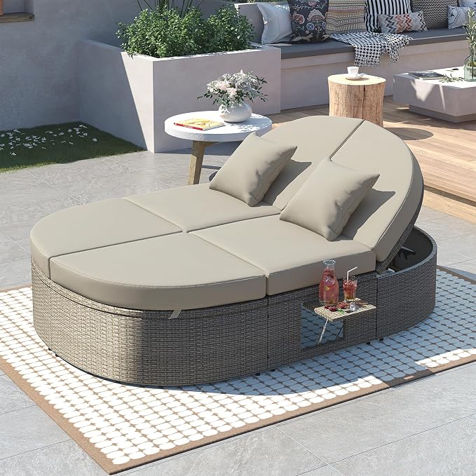 Merax Outdoor Sun Bed Patio 2-Person Daybed by Merax