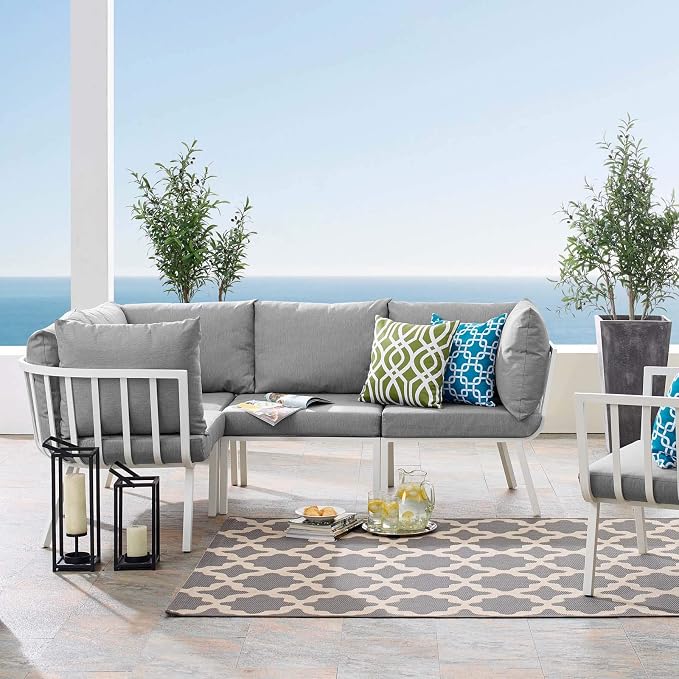 Modway Riverside Outdoor Patio Aluminum Sectional Set by Modway
