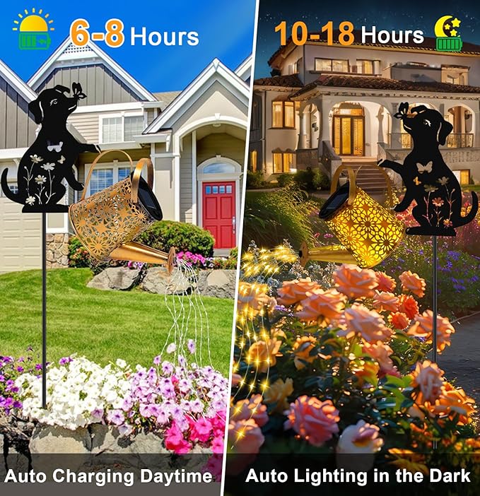 Solar Lights Outdoor Decorative, Watering Can - Image 4
