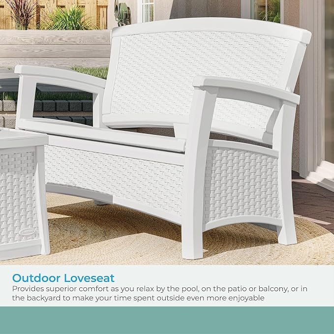 Suncast Outdoor Wicker Love Seat - Image 4