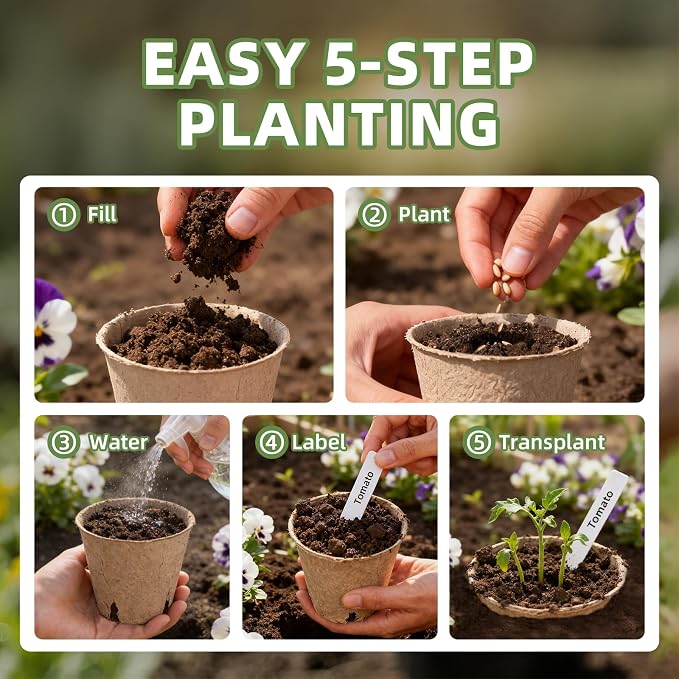 70Pcs Biodegradable 3.15” Peat Pots - Image 4