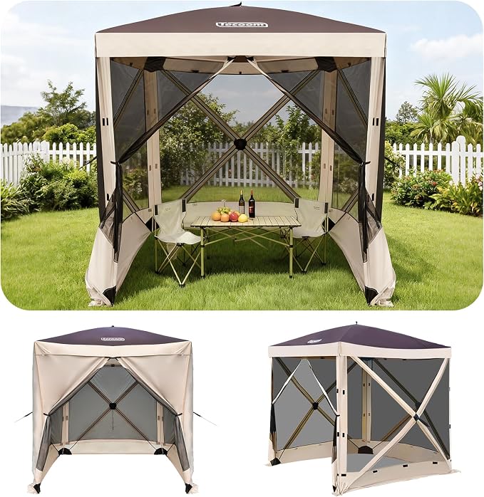 Tecoom 4-Sided Pop Up Gazebo Tent, Instant Screen House by Tecoom