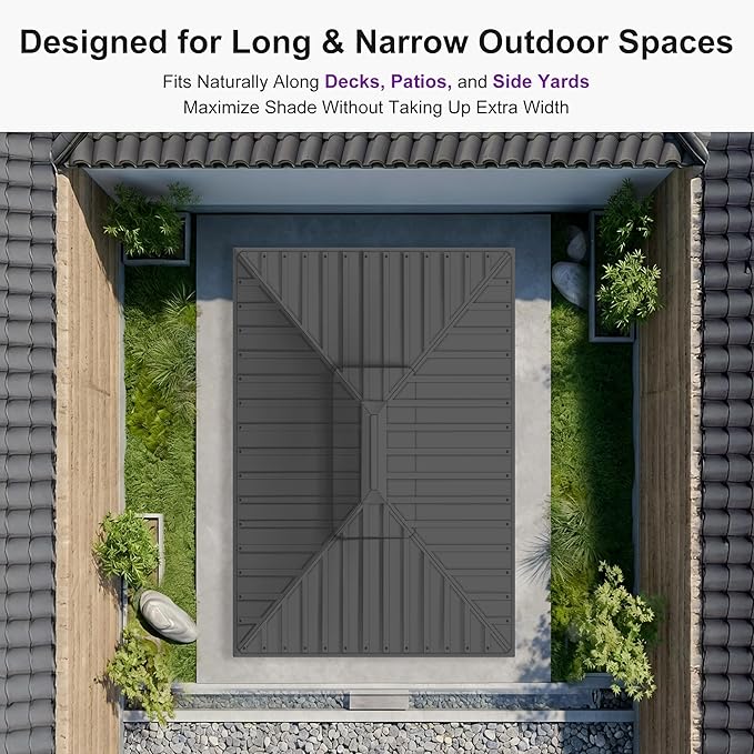 PURPLE LEAF 08'x12' Hardtop Outdoor Patio Gazebo - Image 6