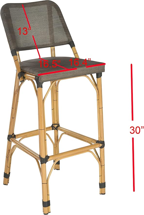 Safavieh Home Collection Deltana Brown Indoor/ Outdoor 29.5-inch Bar Stool - Image 3