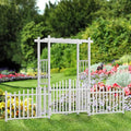 VINGLI Garden Arbor with Gate and Fence, PVC Wedding Arch by VINGLI