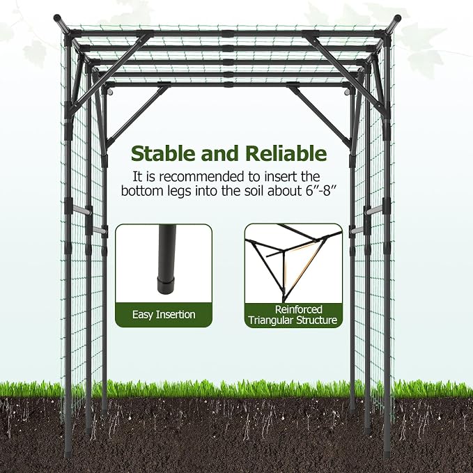 HAPPYGRILL Garden Arch Trellis for Climbing Plants Outdoor, Rustproof PE-Coated - Image 5