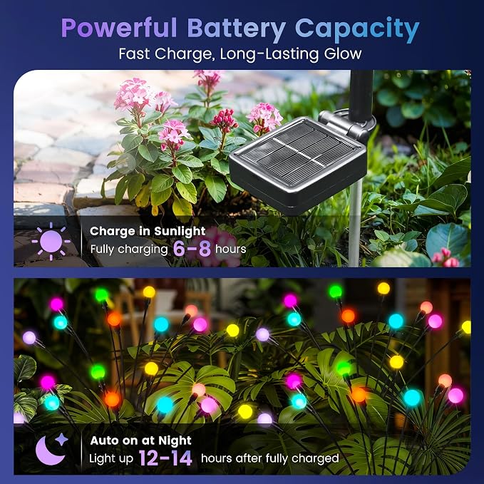 Solar Christmas Decorations, 80 LED Firefly Solar Christmas Lights Outdoor - Image 5