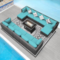 NICESOUL 13 Piece Patio Furniture w/Fireplace, Elegant Outdoor Seating w/Firepit by NICESOUL