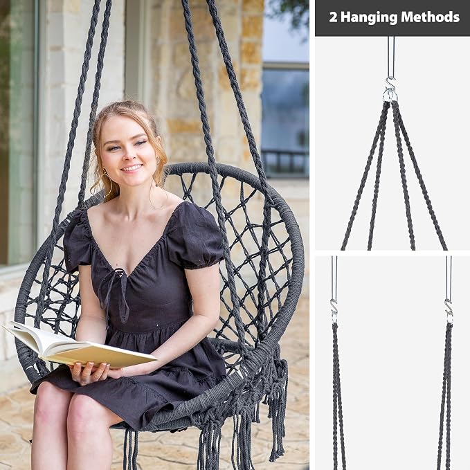 SUNCREAT Hammock Chair Hanging Macrame Swing - Image 7