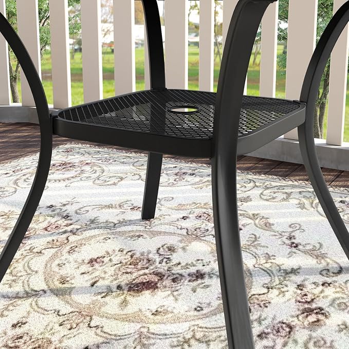 VICLLAX 5 Pieces Patio Dining Set, Outdoor Furniture Set Includes 41.2" Round - Image 3