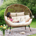 NICESOUL® Double Egg Chair Indoor Outdoor Stationary Oversized 6.5" Thick by NICESOUL