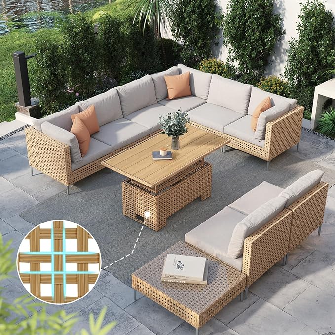 Grand patio 10-Piece Wicker Patio Furniture Set by GrandPatio