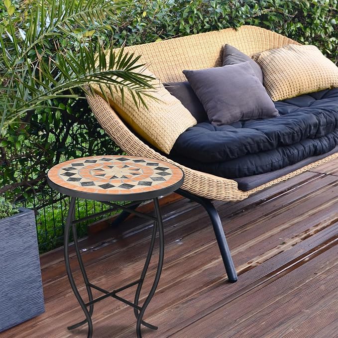 VCUTEKA Mosaic Outdoor Side Table - Image 9