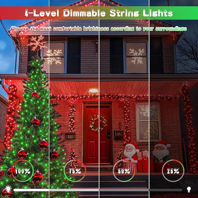 JMEXSUSS 2 Pack Solar String Lights Outdoor Waterproof, Total 66 FT 200 LED - Image 5