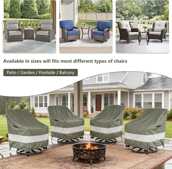 Patio Chair Covers Waterproof Patio Furniture Covers, 30W x 34D x 38 H Inches - Image 4