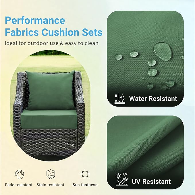 Outdoor Cushions for Patio Furniture, Outdoor Seat Cushion Set 24 x 24 x 4 Inch - Image 3